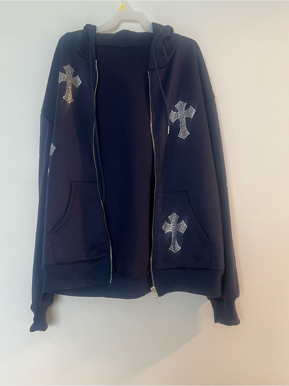 Rhinestone Cross Hoodie